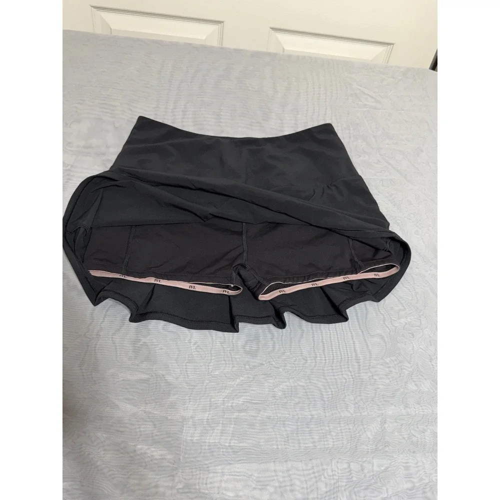 IVL Collective Womens Black Pleated Active Tennis Skort Size 8 Athletic Skirt